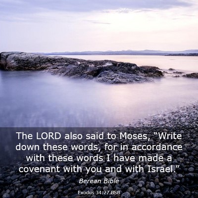 Picture 03 - Exodus 34:27 BSB - The LORD also said to Moses, “Write down these - Bible Verse Picture