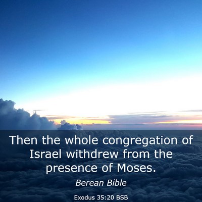 Picture 03 - Exodus 35:20 BSB - Then the whole congregation of Israel withdrew - Bible Verse Picture
