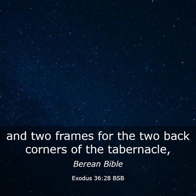 Picture 03 - Exodus 36:28 BSB - and two frames for the two back corners of the - Bible Verse Picture