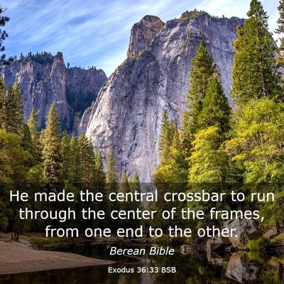 Picture 03 - Exodus 36:33 BSB - He made the central crossbar to run through the - Bible Verse Picture