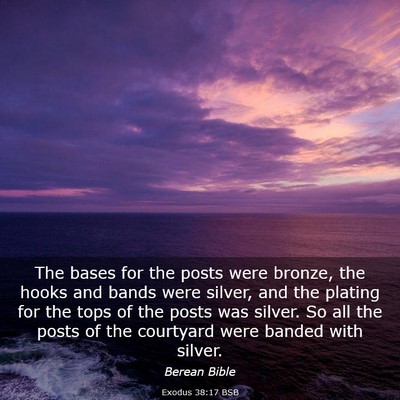 Picture 03 - Exodus 38:17 BSB - The bases for the posts were bronze, the hooks - Bible Verse Picture