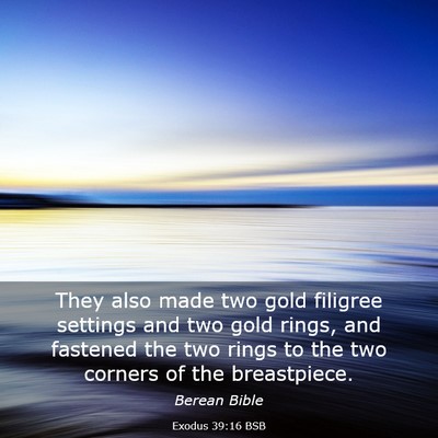 Picture 03 - Exodus 39:16 BSB - They also made two gold filigree settings and two - Bible Verse Picture