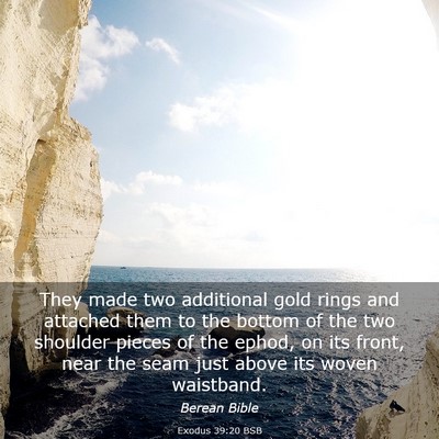 Picture 03 - Exodus 39:20 BSB - They made two additional gold rings and attached - Bible Verse Picture