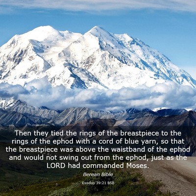 Picture 03 - Exodus 39:21 BSB - Then they tied the rings of the breastpiece to - Bible Verse Picture