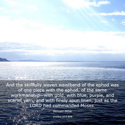 Picture 03 - Exodus 39:5 BSB - And the skillfully woven waistband of the ephod - Bible Verse Picture