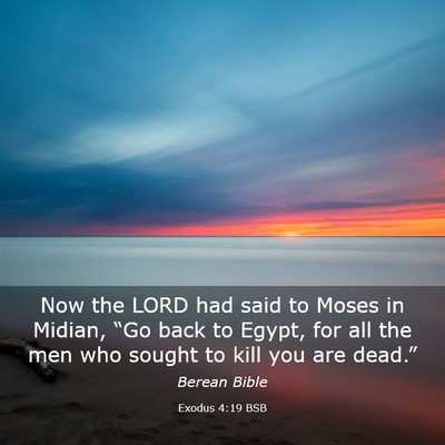 Picture 03 - Exodus 4:19 BSB - Now the LORD had said to Moses in Midian, “Go - Bible Verse Picture
