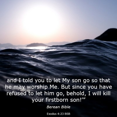 Picture 03 - Exodus 4:23 BSB - and I told you to let My son go so that he may - Bible Verse Picture