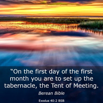 Picture 03 - Exodus 40:2 BSB - “On the first day of the first month you are to - Bible Verse Picture