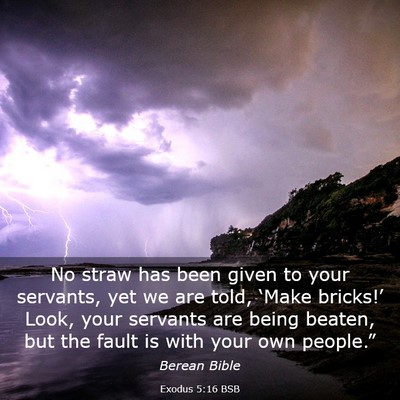 Picture 03 - Exodus 5:16 BSB - No straw has been given to your servants, yet we - Bible Verse Picture
