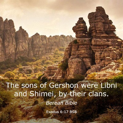 Picture 03 - Exodus 6:17 BSB - The sons of Gershon were Libni and Shimei, by - Bible Verse Picture