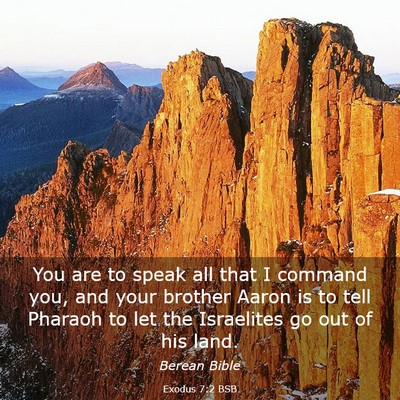 Picture 03 - Exodus 7:2 BSB - You are to speak all that I command you, and your - Bible Verse Picture