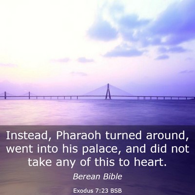 Picture 03 - Exodus 7:23 BSB - Instead, Pharaoh turned around, went into his - Bible Verse Picture