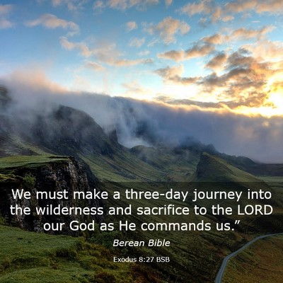 Picture 03 - Exodus 8:27 BSB - We must make a three-day journey into the - Bible Verse Picture