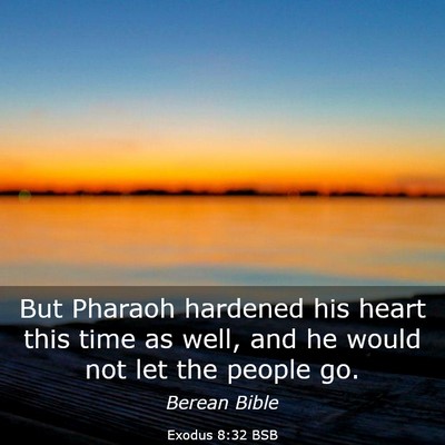 Picture 03 - Exodus 8:32 BSB - But Pharaoh hardened his heart this time as well, - Bible Verse Picture