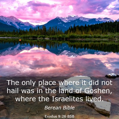 Picture 03 - Exodus 9:26 BSB - The only place where it did not hail was in the - Bible Verse Picture