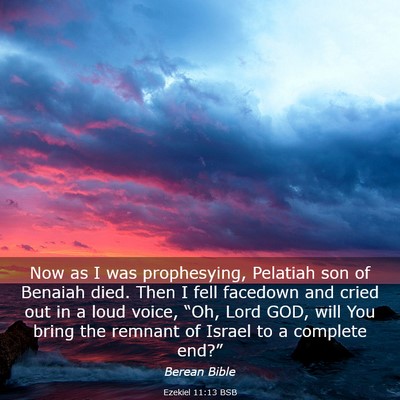 Picture 03 - Ezekiel 11:13 BSB - Now as I was prophesying, Pelatiah son of Benaiah - Bible Verse Picture