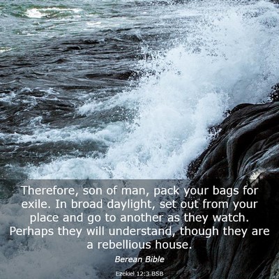 Picture 03 - Ezekiel 12:3 BSB - Therefore, son of man, pack your bags for exile. - Bible Verse Picture