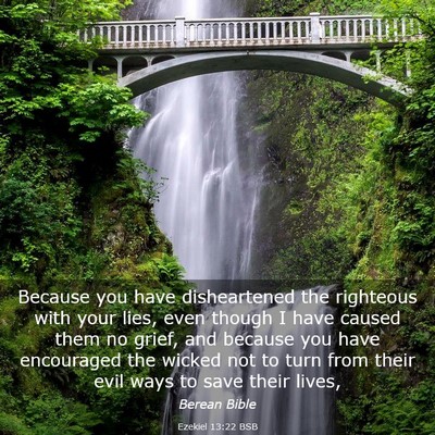 Picture 03 - Ezekiel 13:22 BSB - Because you have disheartened the righteous with - Bible Verse Picture