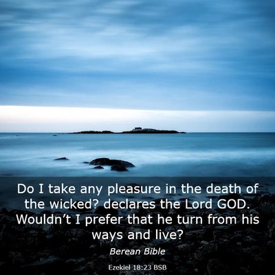 Picture 03 - Ezekiel 18:23 BSB - Do I take any pleasure in the death of the - Bible Verse Picture