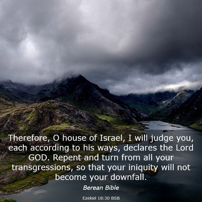 Picture 03 - Ezekiel 18:30 BSB - Therefore, O house of Israel, I will judge you, - Bible Verse Picture