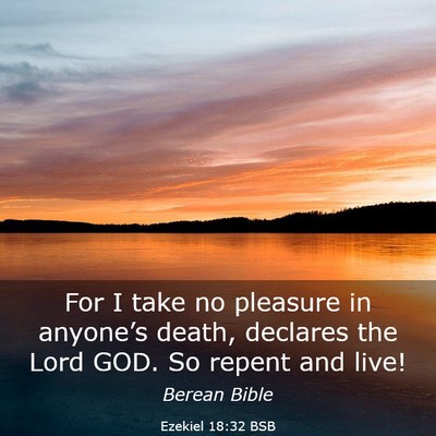 Picture 03 - Ezekiel 18:32 BSB - For I take no pleasure in anyone’s death, - Bible Verse Picture