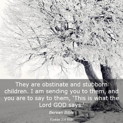 Picture 03 - Ezekiel 2:4 BSB - They are obstinate and stubborn children. I am - Bible Verse Picture