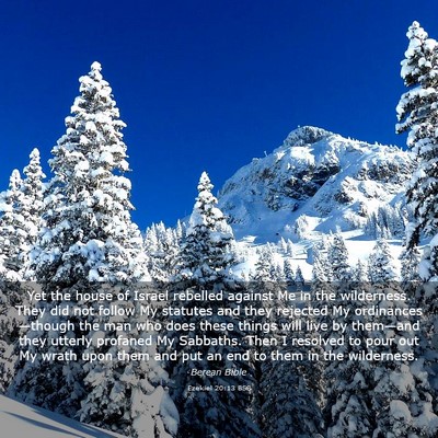 Picture 03 - Ezekiel 20:13 BSB - Yet the house of Israel rebelled against Me in - Bible Verse Picture