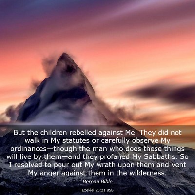 Picture 03 - Ezekiel 20:21 BSB - But the children rebelled against Me. They did - Bible Verse Picture
