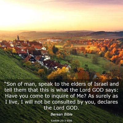 Picture 03 - Ezekiel 20:3 BSB - “Son of man, speak to the elders of Israel and - Bible Verse Picture