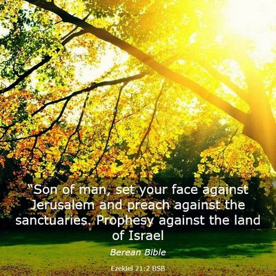 Picture 03 - Ezekiel 21:2 BSB - “Son of man, set your face against Jerusalem - Bible Verse Picture