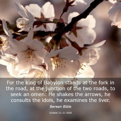 Picture 03 - Ezekiel 21:21 BSB - For the king of Babylon stands at the fork in the - Bible Verse Picture