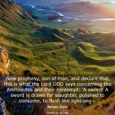Picture 03 - Ezekiel 21:28 BSB - Now prophesy, son of man, and declare that this - Bible Verse Picture