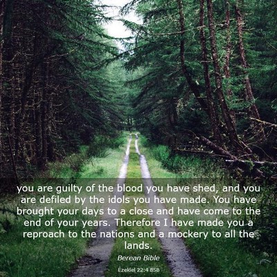 Picture 03 - Ezekiel 22:4 BSB - you are guilty of the blood you have shed, and - Bible Verse Picture