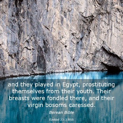 Picture 03 - Ezekiel 23:3 BSB - and they played in Egypt, prostituting themselves - Bible Verse Picture