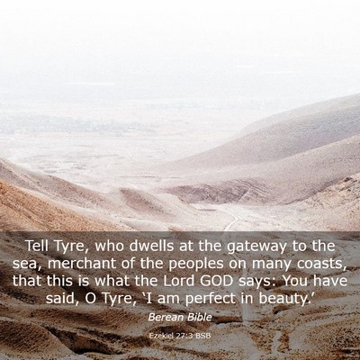Picture 03 - Ezekiel 27:3 BSB - Tell Tyre, who dwells at the gateway to the sea, - Bible Verse Picture