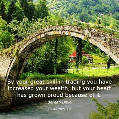 Picture 03 - Ezekiel 28:5 BSB - By your great skill in trading you have increased - Bible Verse Picture