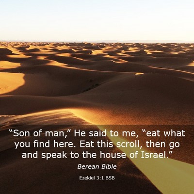 Picture 03 - Ezekiel 3:1 BSB - “Son of man,” He said to me, “eat what you - Bible Verse Picture