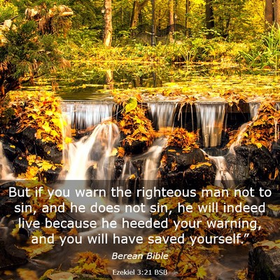 Picture 03 - Ezekiel 3:21 BSB - But if you warn the righteous man not to sin, and - Bible Verse Picture