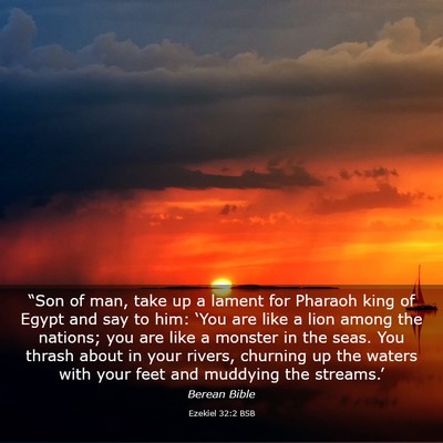 Picture 03 - Ezekiel 32:2 BSB - “Son of man, take up a lament for Pharaoh king - Bible Verse Picture
