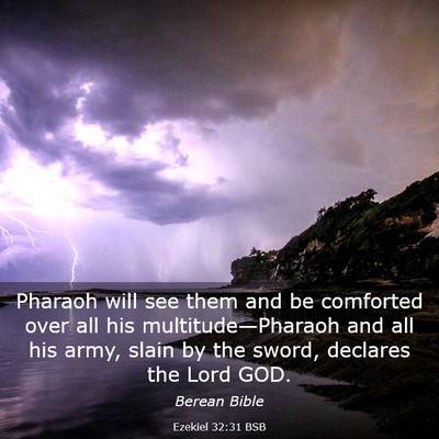 Picture 03 - Ezekiel 32:31 BSB - Pharaoh will see them and be comforted over all - Bible Verse Picture