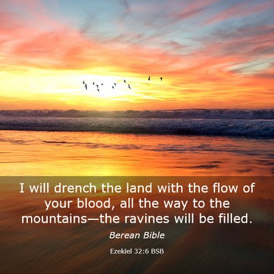 Picture 03 - Ezekiel 32:6 BSB - I will drench the land with the flow of your - Bible Verse Picture