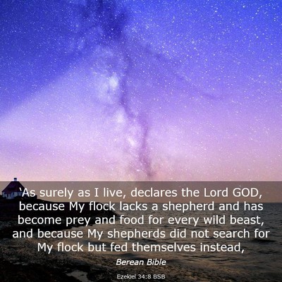 Picture 03 - Ezekiel 34:8 BSB - ‘As surely as I live, declares the Lord GOD, - Bible Verse Picture