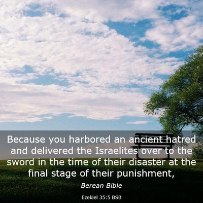 Picture 03 - Ezekiel 35:5 BSB - Because you harbored an ancient hatred and - Bible Verse Picture