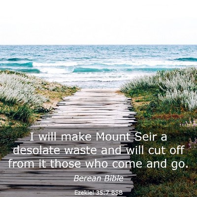 Picture 03 - Ezekiel 35:7 BSB - I will make Mount Seir a desolate waste and will - Bible Verse Picture