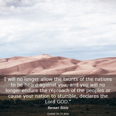 Picture 03 - Ezekiel 36:15 BSB - I will no longer allow the taunts of the nations - Bible Verse Picture