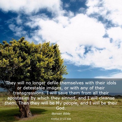 Picture 03 - Ezekiel 37:23 BSB - They will no longer defile themselves with their - Bible Verse Picture