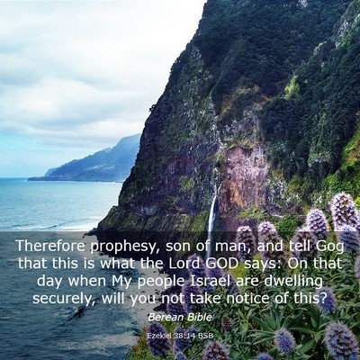 Picture 03 - Ezekiel 38:14 BSB - Therefore prophesy, son of man, and tell Gog that - Bible Verse Picture