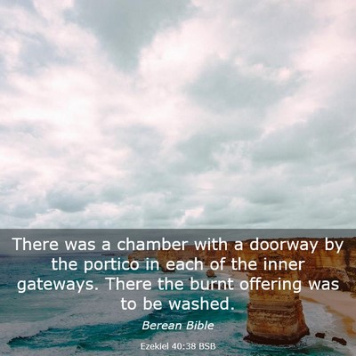 Picture 03 - Ezekiel 40:38 BSB - There was a chamber with a doorway by the portico - Bible Verse Picture