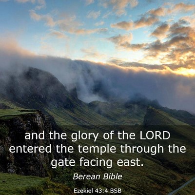 Picture 03 - Ezekiel 43:4 BSB - and the glory of the LORD entered the temple - Bible Verse Picture