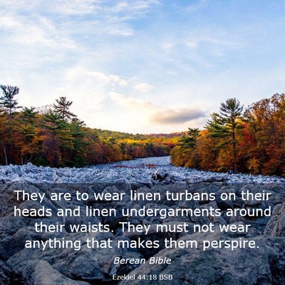Picture 03 - Ezekiel 44:18 BSB - They are to wear linen turbans on their heads and - Bible Verse Picture